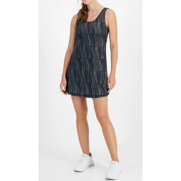 ID Ideology Women's Geo Performance Active Tennis Dress Black / Grey New - Picture 1 of 16